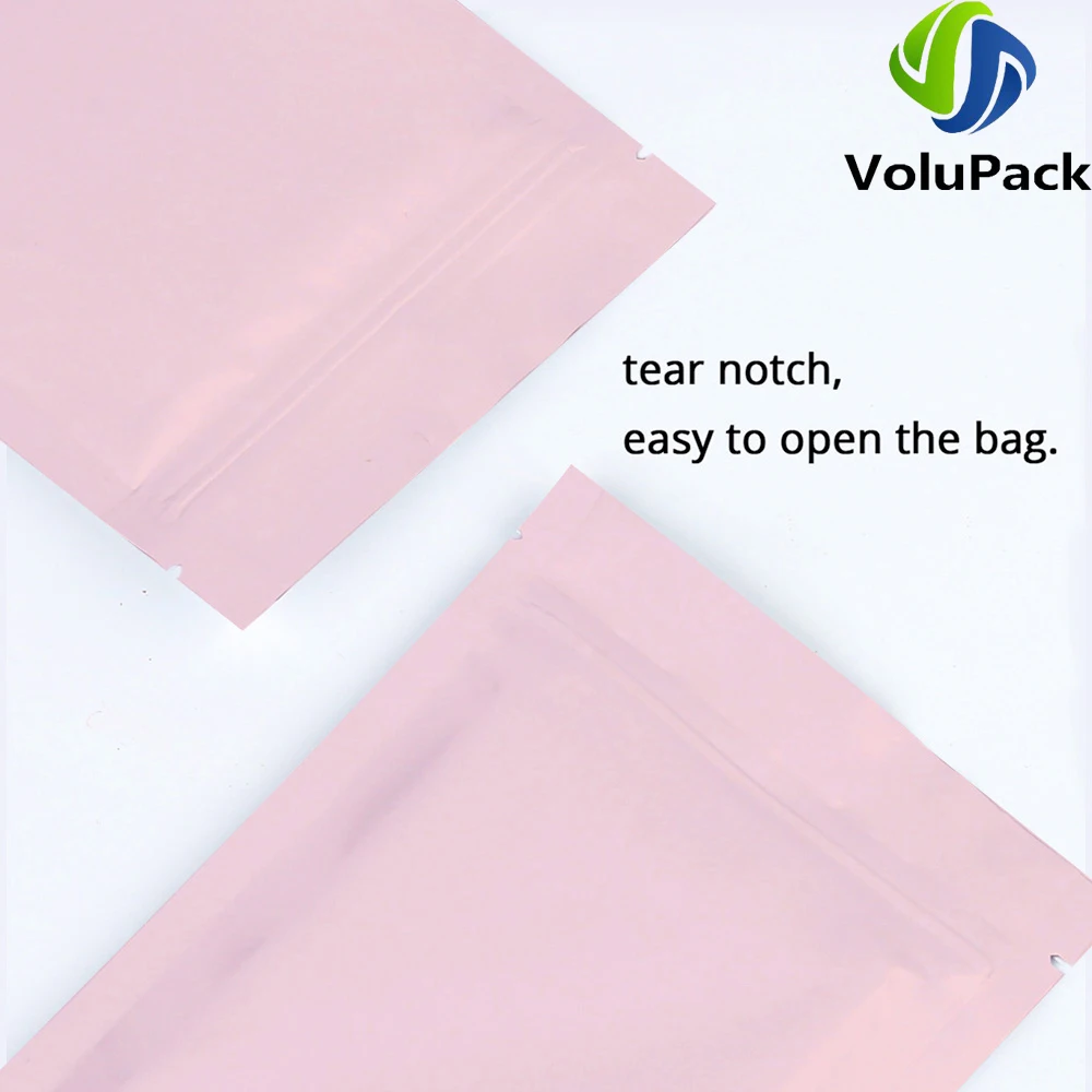 Новый дизайн матового розового Ziplock мешки для упаковки стоьте вверх Алюминий