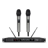 handheld style dual microphone wireless professional long range wireless microphone for karaoke