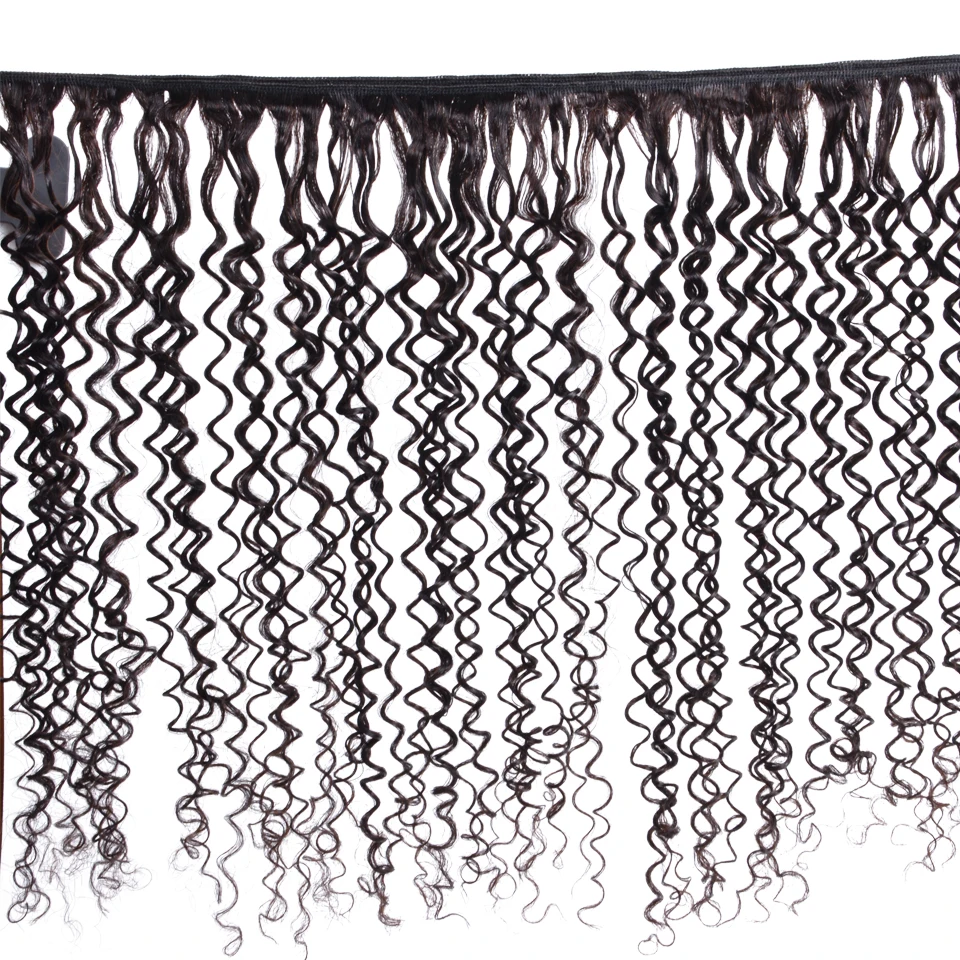 Вьющиеся человеческие волосы 3 пряди с фронтальным закрытием малазийские не Реми