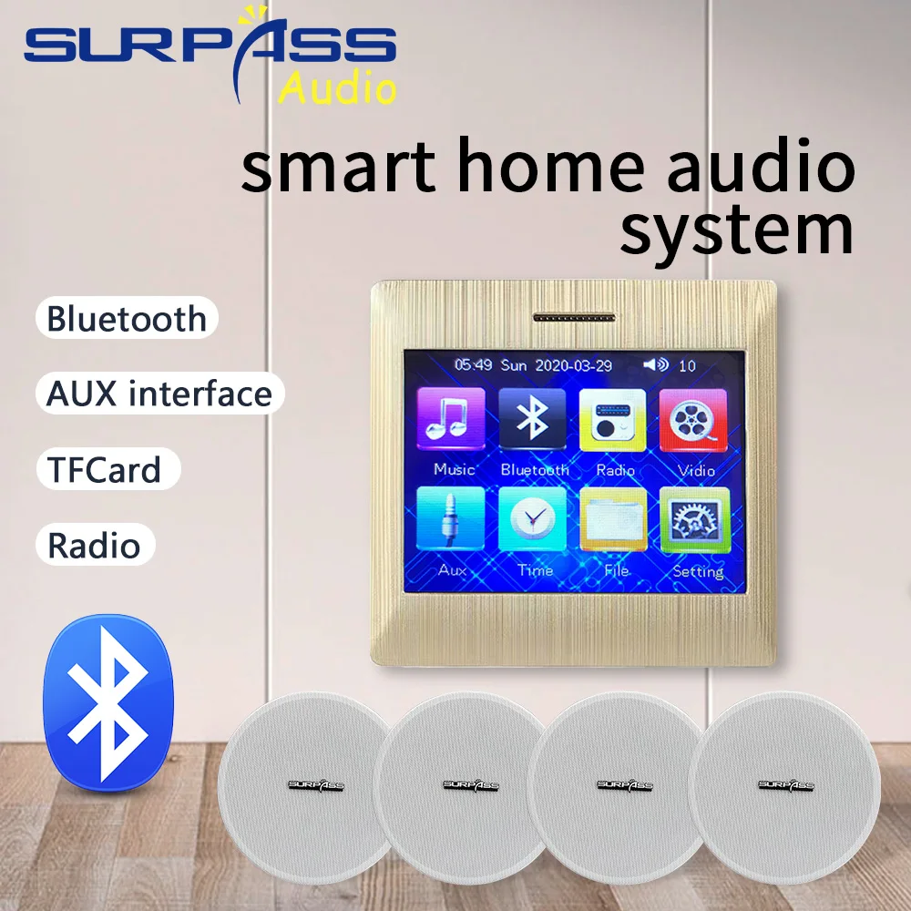4-канальный беспроводной Bluetooth-усилитель мощности в стену умный музыкальный