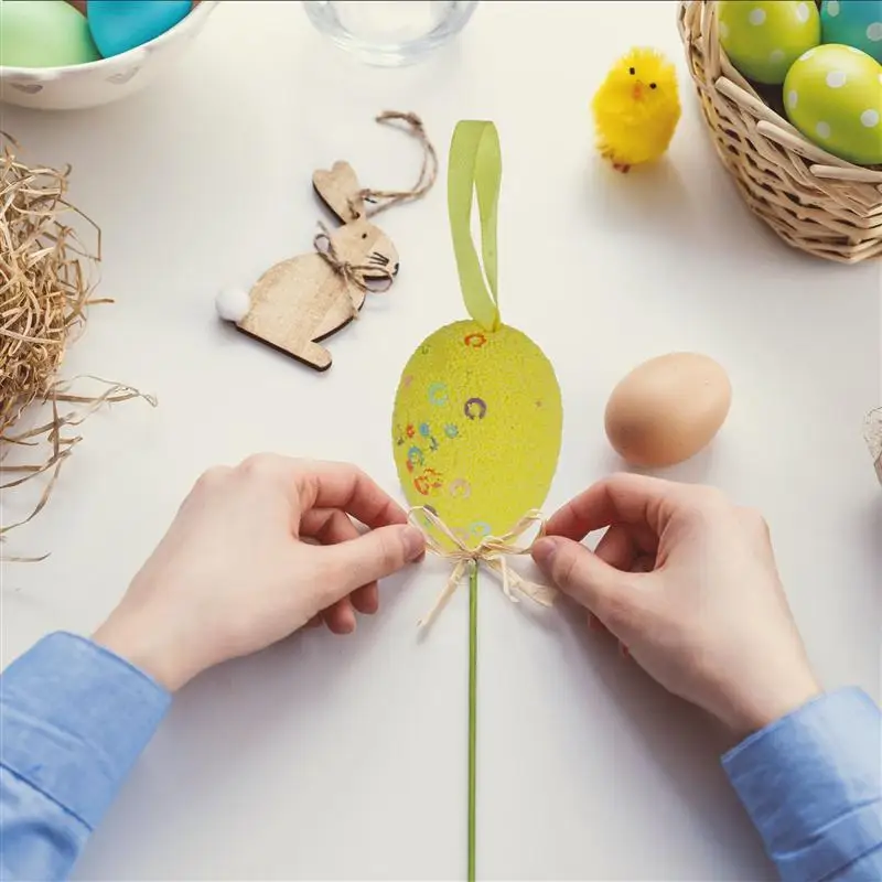 

12pcs Easter Hanging Egg Chic Easter Egg Pendant Easter Eggs Hanging Decor