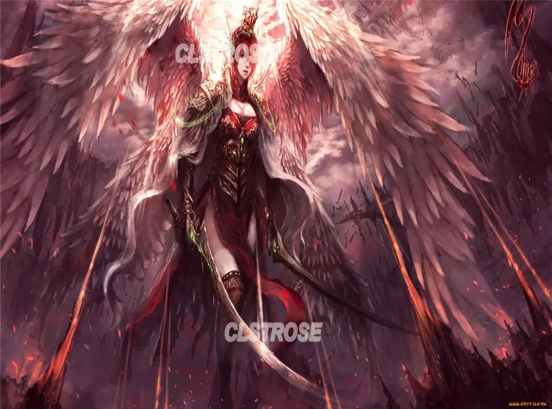 

Diamond Painting Angel Full Diamond Cross Stitch Square Diamond Round Diamond Mosaic Girl Behind The Red Phoenix and Dragon