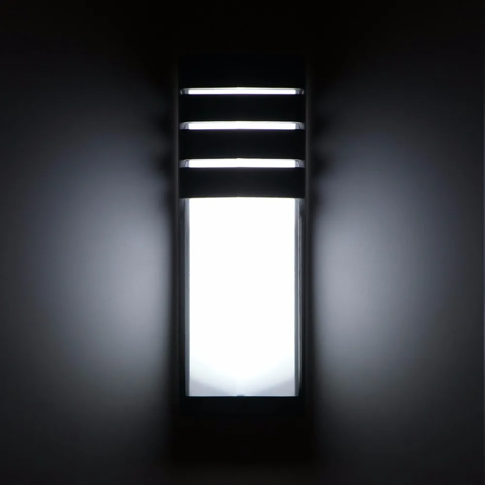 

Waterproof Outdoor 12W LED Wall Light Black Aluminium Wall Lamp Garden Courtyard Corridor Balcony Sconce Light Home Lighting