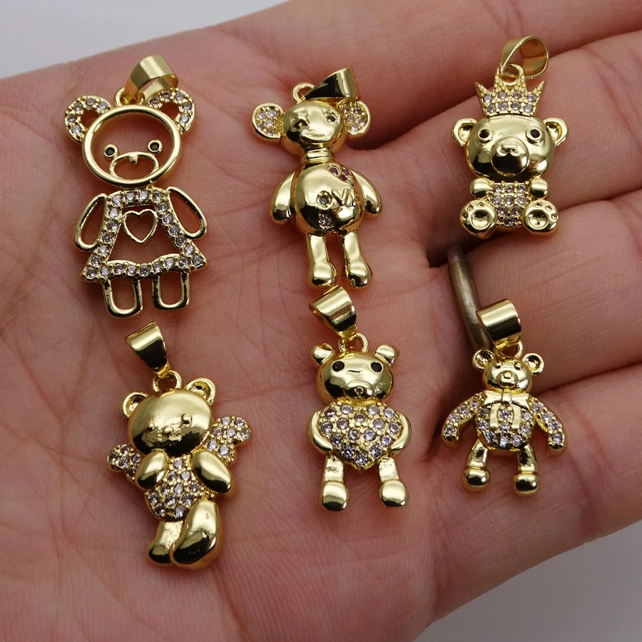 Микро-медведь мишка плюшевый Винни-Пух подвеска ожерелье цепочка сделай сам