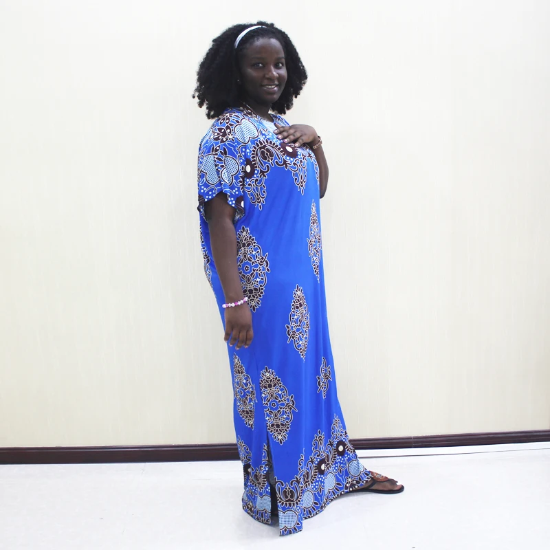 2019 Африканский Дашики модный дизайн мама плюс размер элегантное платье синий