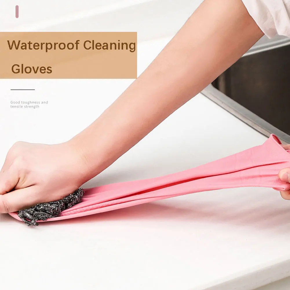 

Pink Gardening Gloves Waterproof Reusable Emulsion Dishwashing Gloves Small Household Hand Protetive Tools Kitchen Cleaning