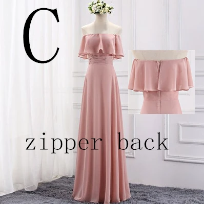 C zipper back Vestidos de festa vestido longo para casamento, новые шифоновые платья для подружек невесты, 10 стилей, большие размеры, недорогие платья для гостей, W4302 - Цвет: C zipper back