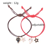 good friend series wax thread woven adjustable bracelet 2 simple couple college style wild gift wholesale