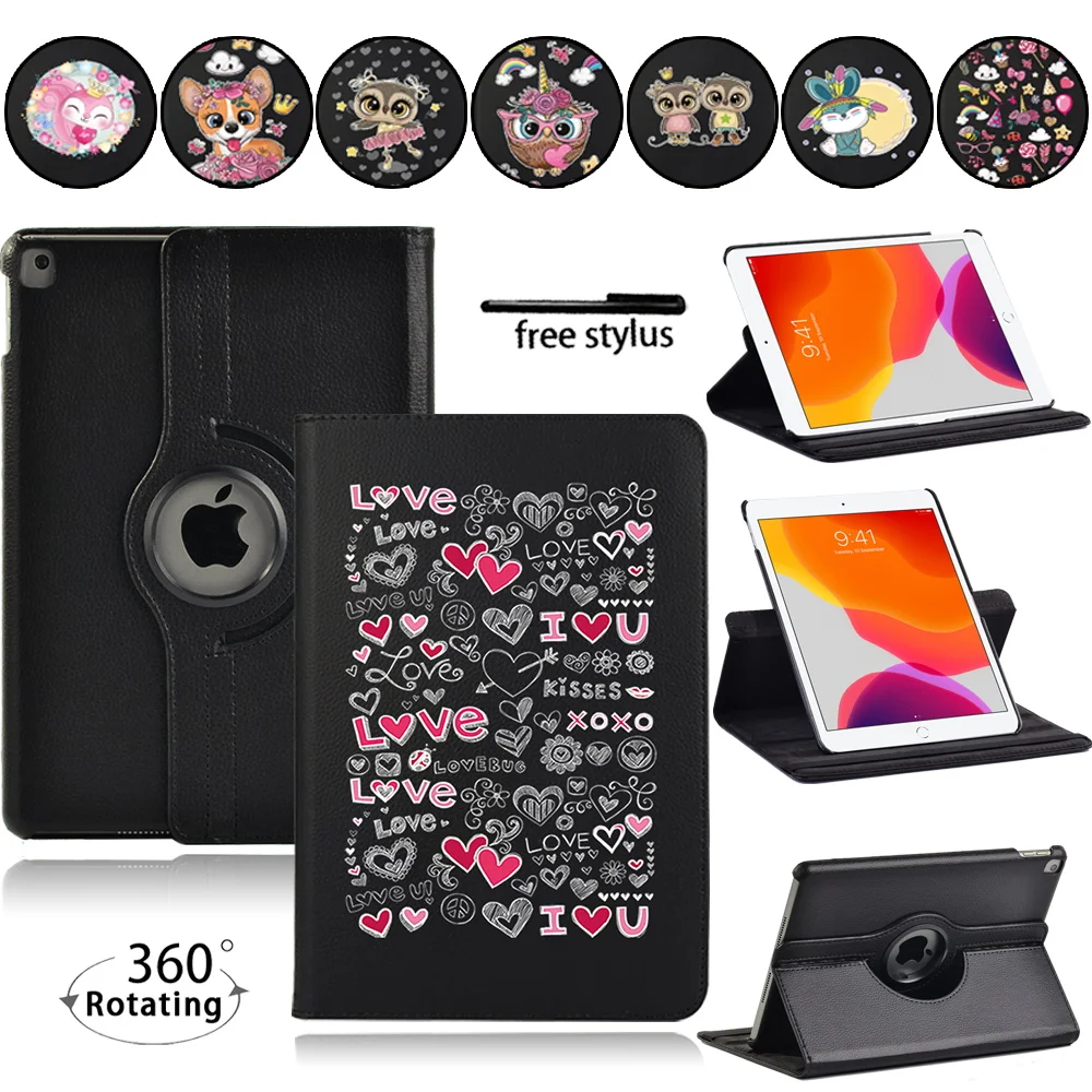 

Чехол для планшета Apple IPad 7-го поколения (2019)/IPad 8-го поколения (2020), 10,2 дюйма, защита от падения, поворот на 360 градусов, чехол из искусственной к...