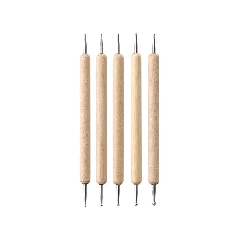 

15pcs/set Double-ended Dotting Tools Set Nail Art Embossing Tools Pottery Craft Art Silicone Brushes Pottery Clay Tool5pcs