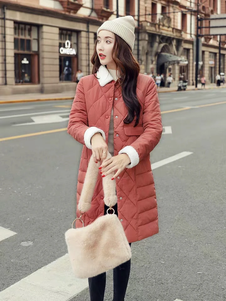 2019 Женское зимнее теплое пальто плюс размер однотонная хлопковая куртка женская