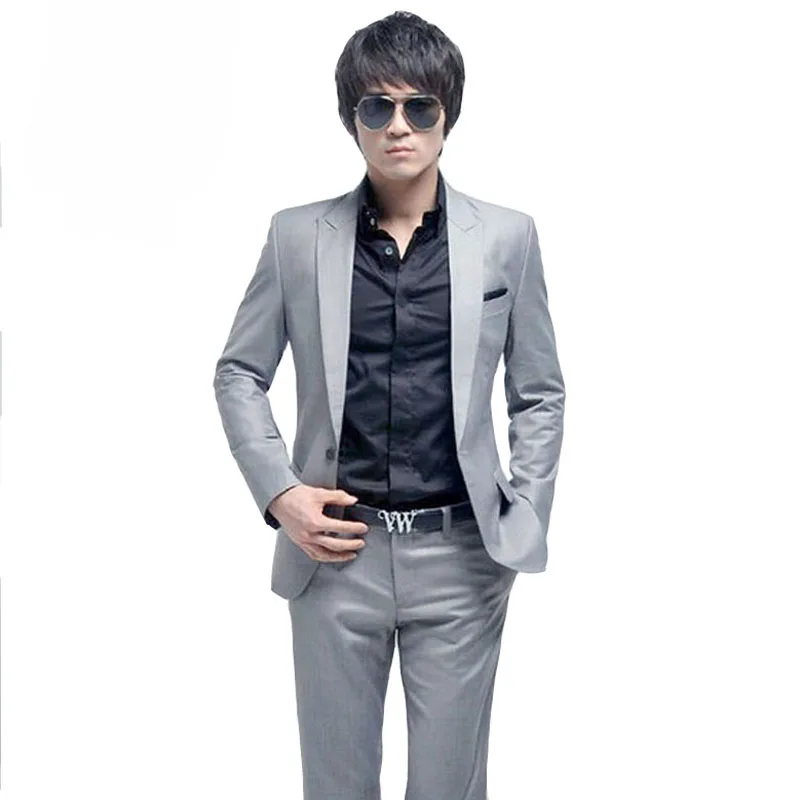 Костюм-смокинг мужской облегающий пиджак и брюки деловой/Свадебный блейзер |