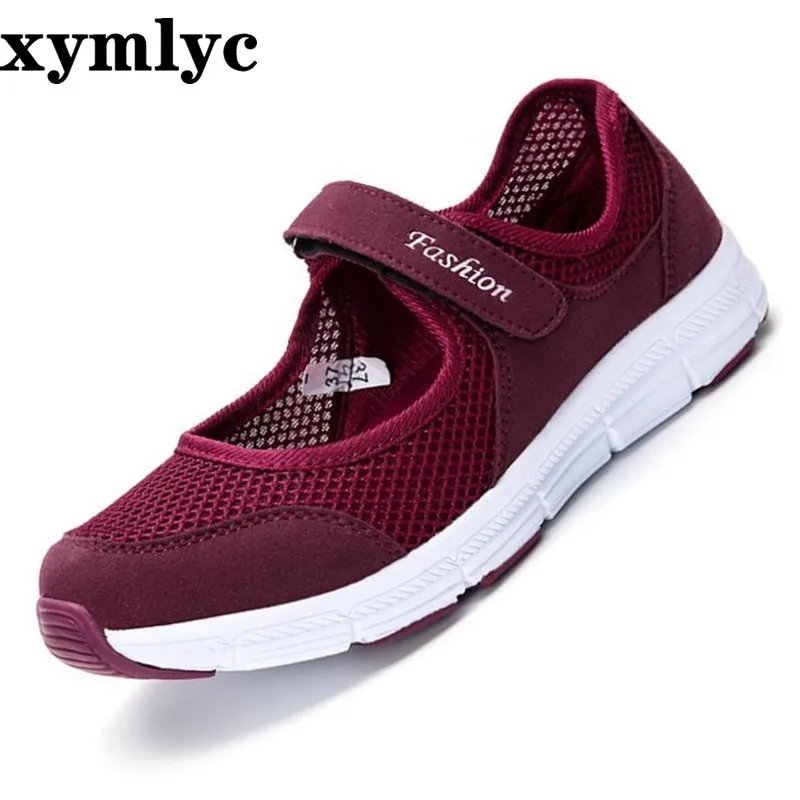 Туфли женские прогулочные балетки дышащие сетчатые плоская подошва лоферы