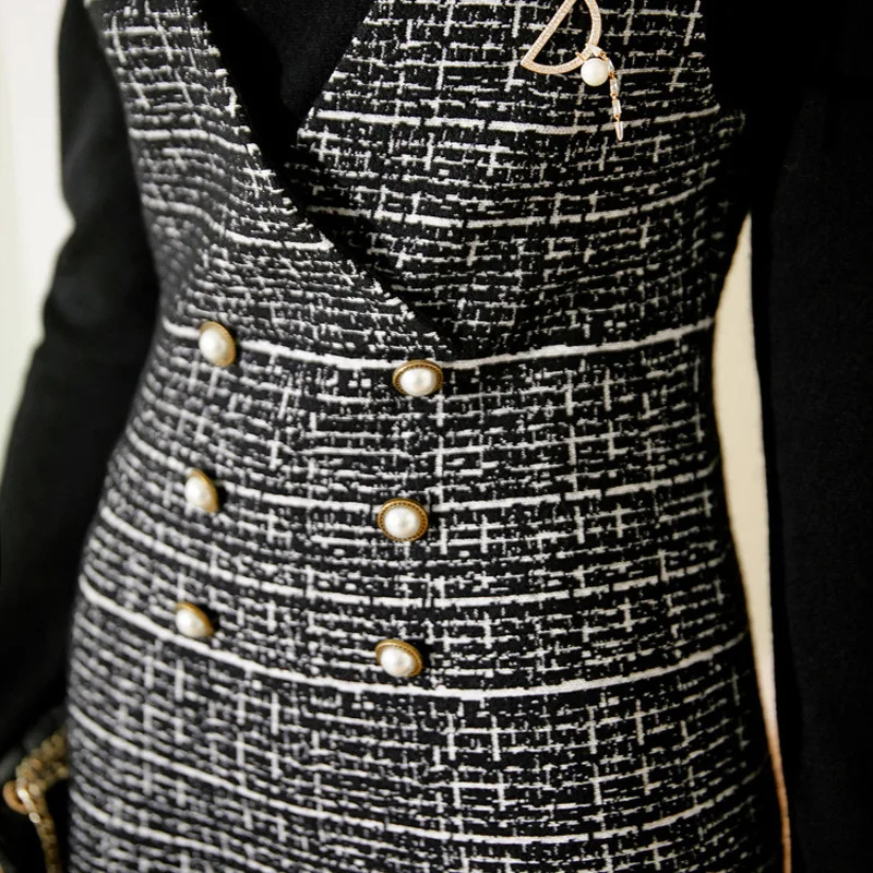 

New Fragrance shows thin wool sleeveless vest wool dress knitted dress women