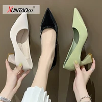 2021 new mirror patent leather shoes sun buckle rhinestone shallow shoes wine glasses and shoes