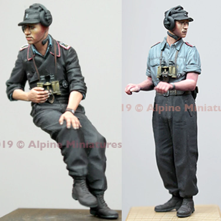 1/35 масштаб Неокрашенная смола фигура танк команда 2 фигурки GK фигура|Наборы для