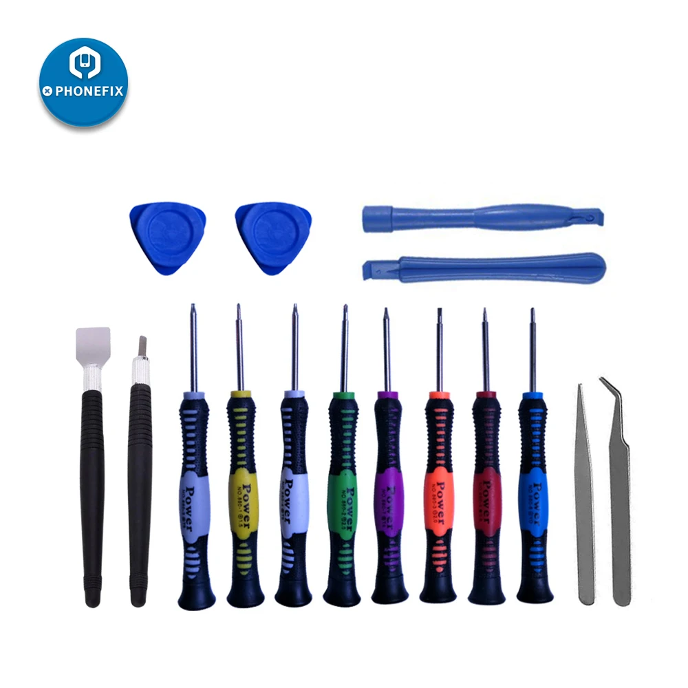 

16 in 1 Mobile Phone Repair Tools Screwdriver Repair Tool Set LCD Screen Opening Spudger Tweezers for iPhone iPad PC