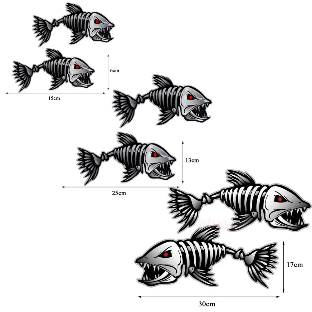2 шт. скелет рыбные кости виниловая наклейка каяк рыболовные лодки автомобильная