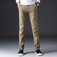2022 spring summer autumn new casual pants men cotton slim fit chinos fashion trousers male brand clothing basic mens pants667
