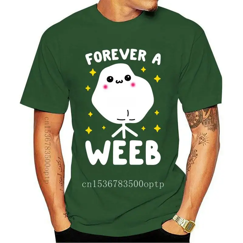 

Черная Мужская хлопковая футболка Forever A Weeb