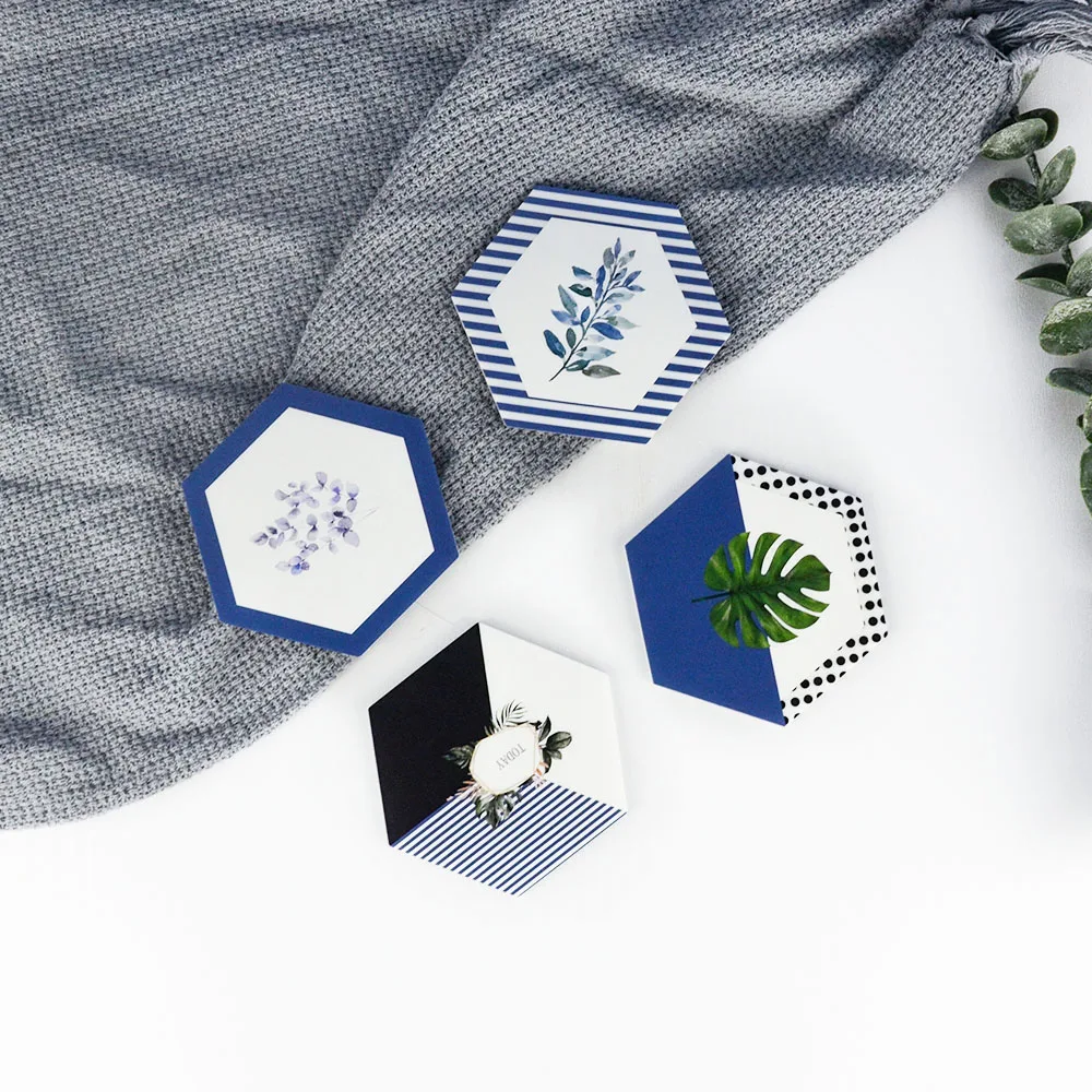 Шикарный силиконовый подстаканник Coaster с шестигранным листом и полосками