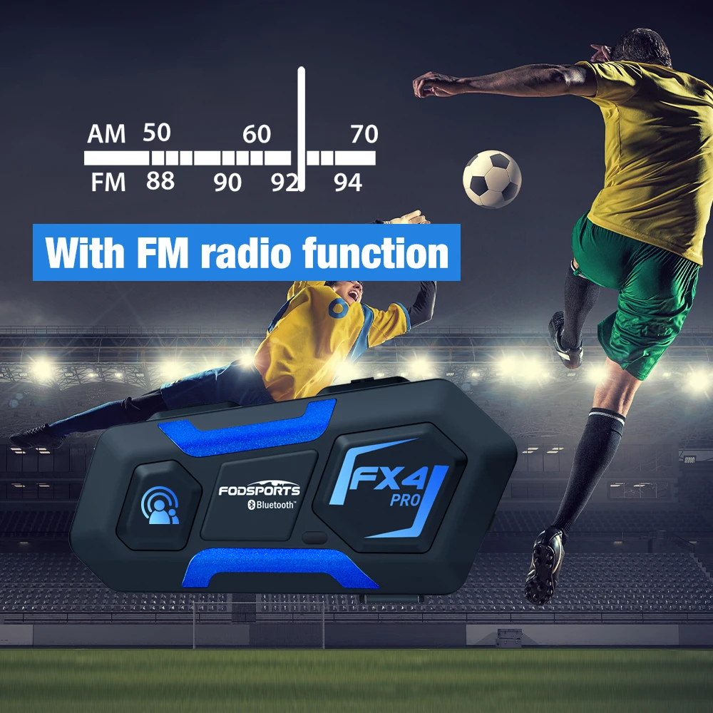 Fodsports FX4 Pro Football Referee Intercom Headset 1200M Wireless BT Interphone Bluetooth 5.0 костюм для футбольного судьи