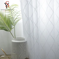 modern plaid tulle window treatments curtains for living room white sheer voile curtian for bedroom drape blind finished decor