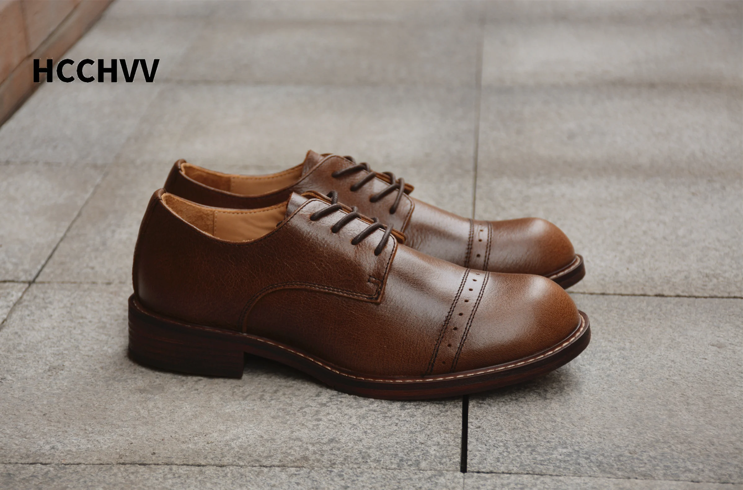 men's Oxford casual shoes Retro work handmade machine paratrooper men loafers leather | Обувь