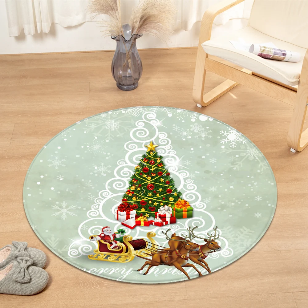 Круглый Рождественский ковер подушка для компьютерного стула детской комнаты