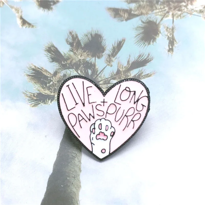 Значки с героями мультфильмов милые розовые Броши в виде когтя кошки форме