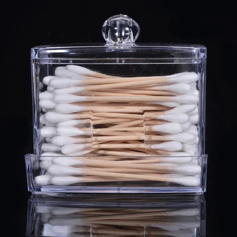 Cotton Swab Storage Box Make Up organizer Transparent Storage Case Portable Container Makeup Organizer Acrylic Container