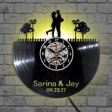 Виниловые настенные часы с записью Sarina & Jay дизайнерские Moden