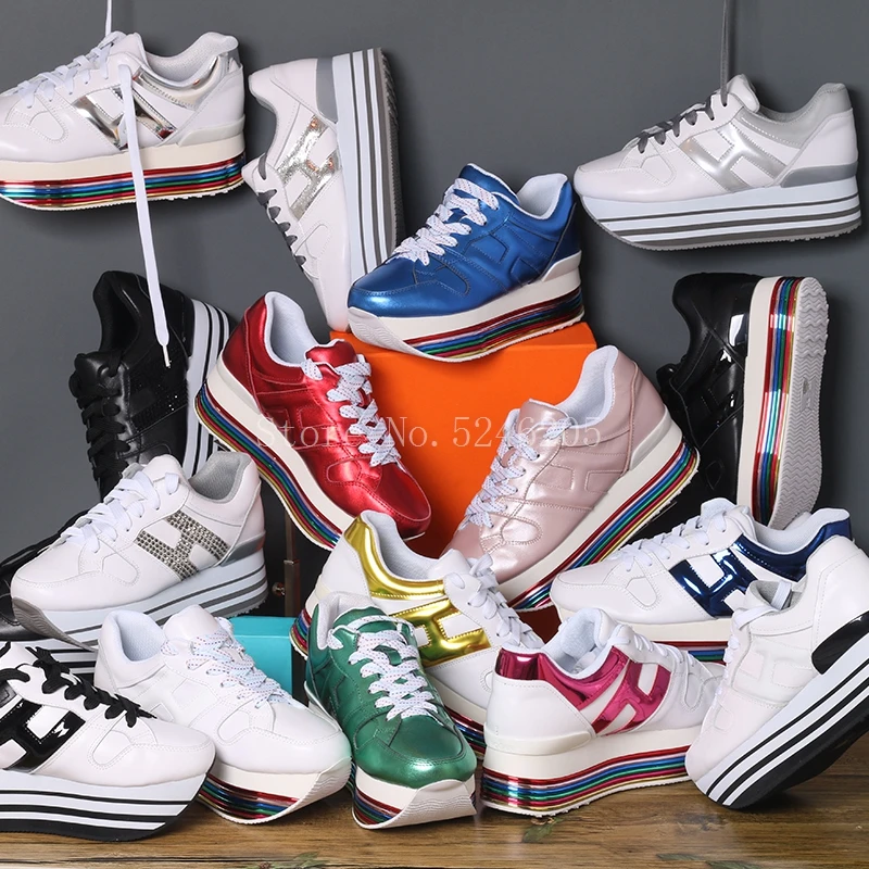 Женские кроссовки из натуральной кожи на платформе со шнуровкой|Женские и кеды| |