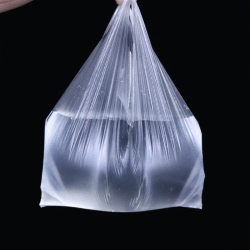 

New 100Pcs Transparent Bags Supermarket Plastic Bags With Handle Shopping Bag Food Packaging 15-26cm/20-30cm/24-37cm/28-48cm