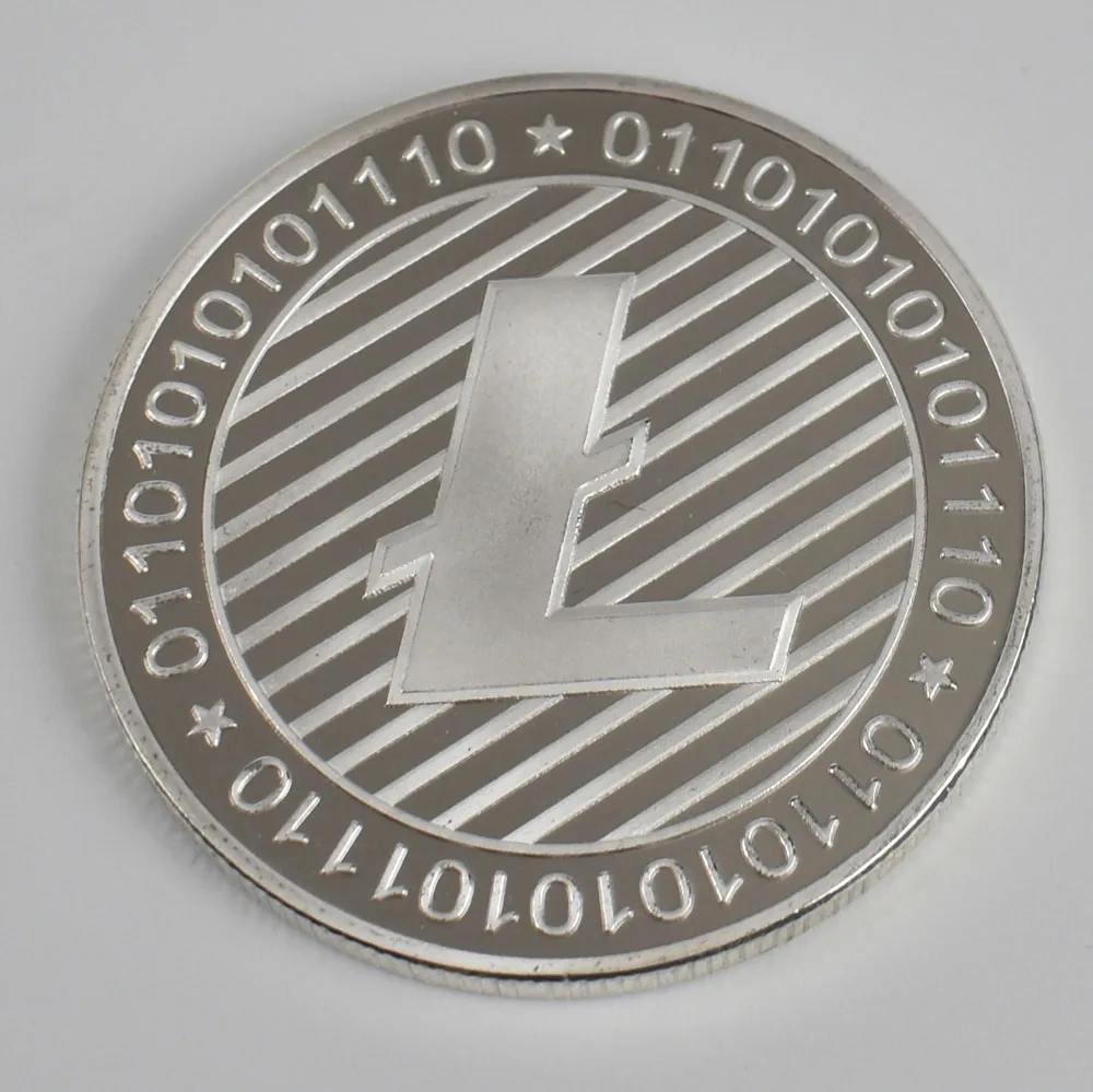 silver litecoin 1 шт. позолоченная монета-Биткоин BTC бит физическая металлическая Коллекционная монета для подарка с пластиковым чехлом - Цвет: silver litecoin