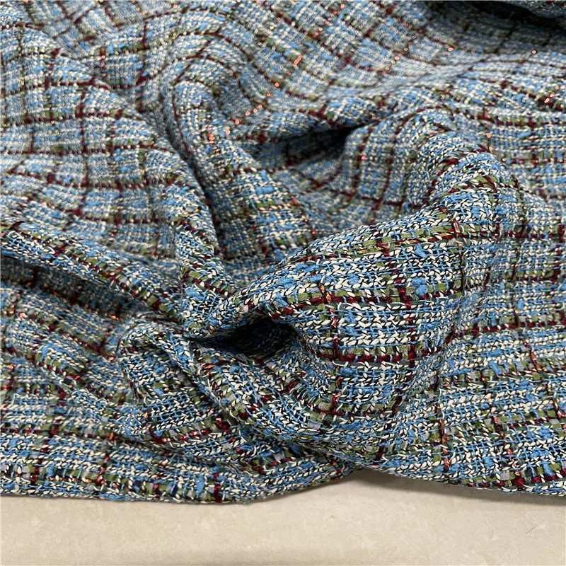 Бесплатная доставка шерстяной твидовый голубой и другой цвет сотканый стиль 59