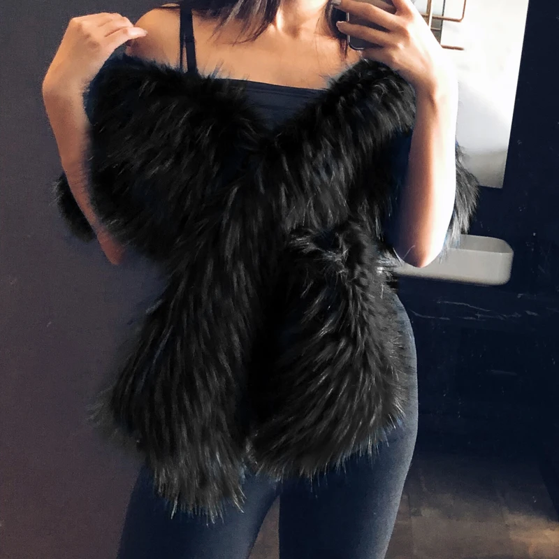 Женская шаль из искусственного меха теплый плюшевый шарф для свадебной