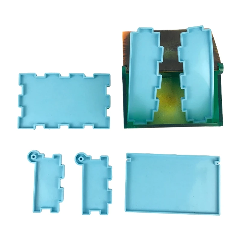 

R58E 1 Set Domino Storage Box Epoxy Resin Mold Container Silicone Mould DIY Crafts Casting Tools