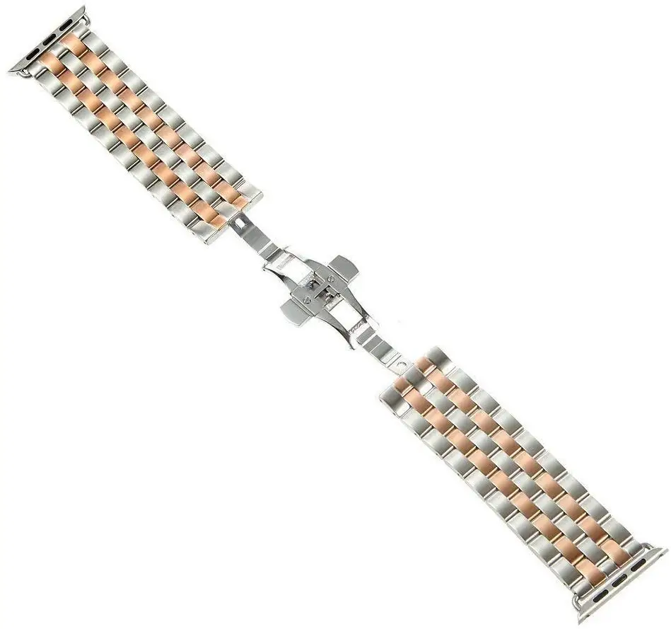 Ремешок из нержавеющей стали с бабочкой для apple Watch band 4 (iwatch 5) 44 мм 40 watch 3 2 1 42 38 correa