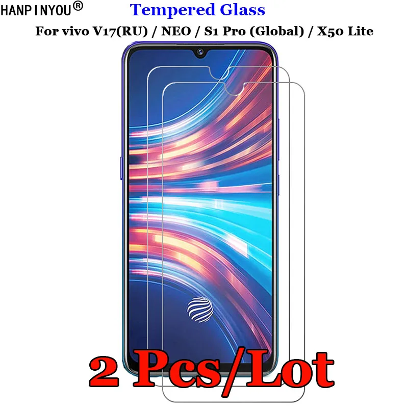 Закаленное стекло 9H 2.5D 2 шт./лот для vivo V17 Neo / S1 Pro (Global) Y9s X50 Lite 6 38 дюйма Премиум