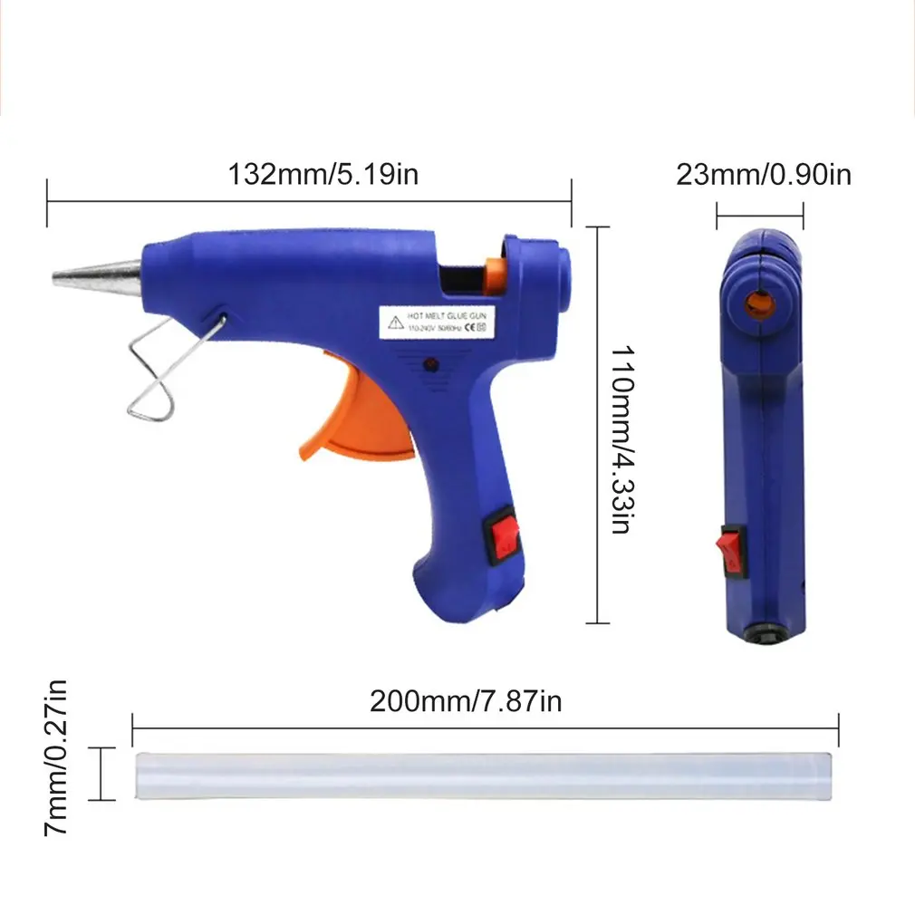 

20W Mini Hot Melt Glue Gun with 1pc Glue Sticks for DIY Handworking Craft Projects & Sealing and Quick Daily Repairs