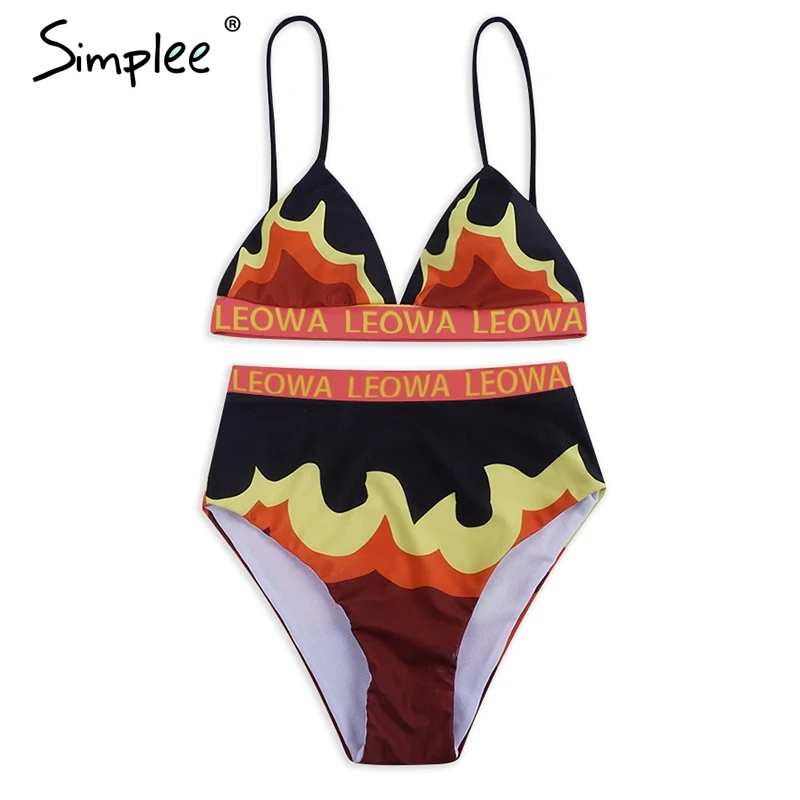 Женский треугольный купальник Simplee с пуш-ап летний купальный костюм высокой
