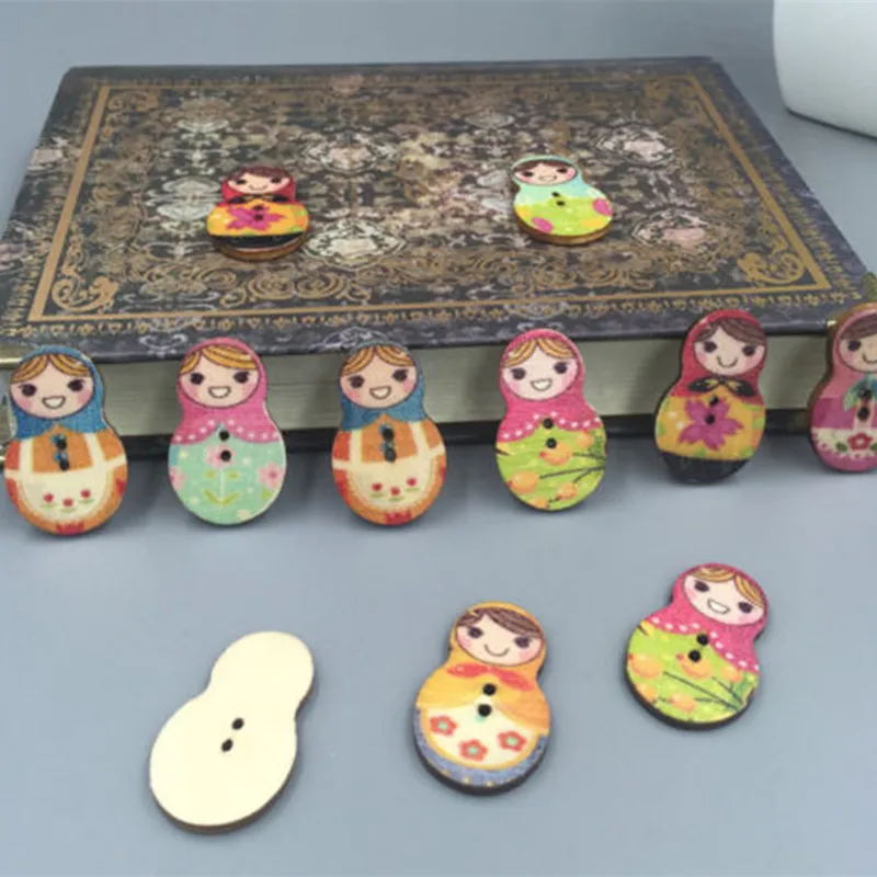 100 шт. деревянные швейные пуговицы для скрапбукинга | Дом и сад