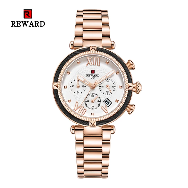 Rose Gold Награда Топ Бренд роскошные женские часы модные стальные полосы кварцевые часы для Montre Femme женские наручные часы Relogio Feminino - Цвет: Rose Gold