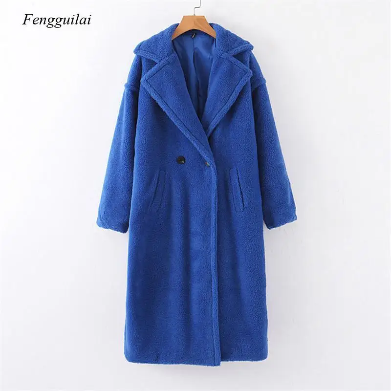 Зимнее женское фиолетовое пальто Тедди стильная Женская Толстая теплая