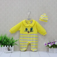 0 12 months baby rompers velour soft 2 pieceslot hatbodysuits low price suits for boys and girls printed fashion pattern 2021