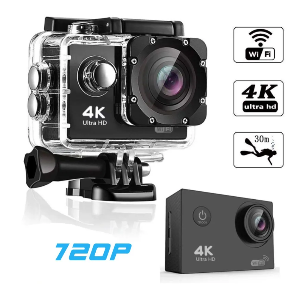 Pаспродажа Экшн-камера SJ4000 Ultra HD, 4K/30fps, Wi-Fi, 2,0 дюйма, 140D, Подводная Водонепроницаемая камера, Спортивная камера для шлема Vedio, GoPro