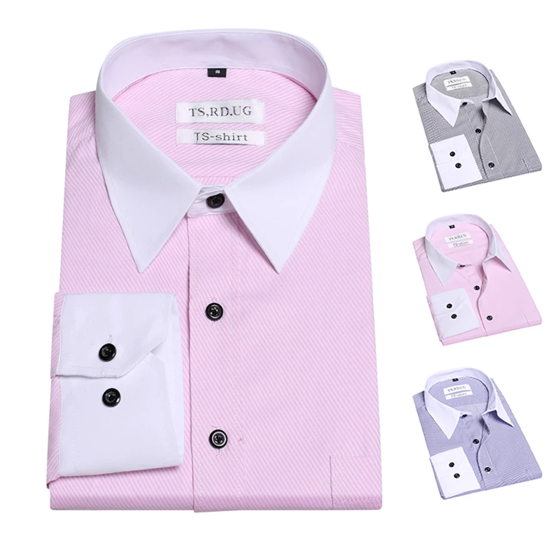 

Casual Formal Shirts for Men Long Sleeve Striped Shirt Mens Dress Shirts Blouses Chemise Homme