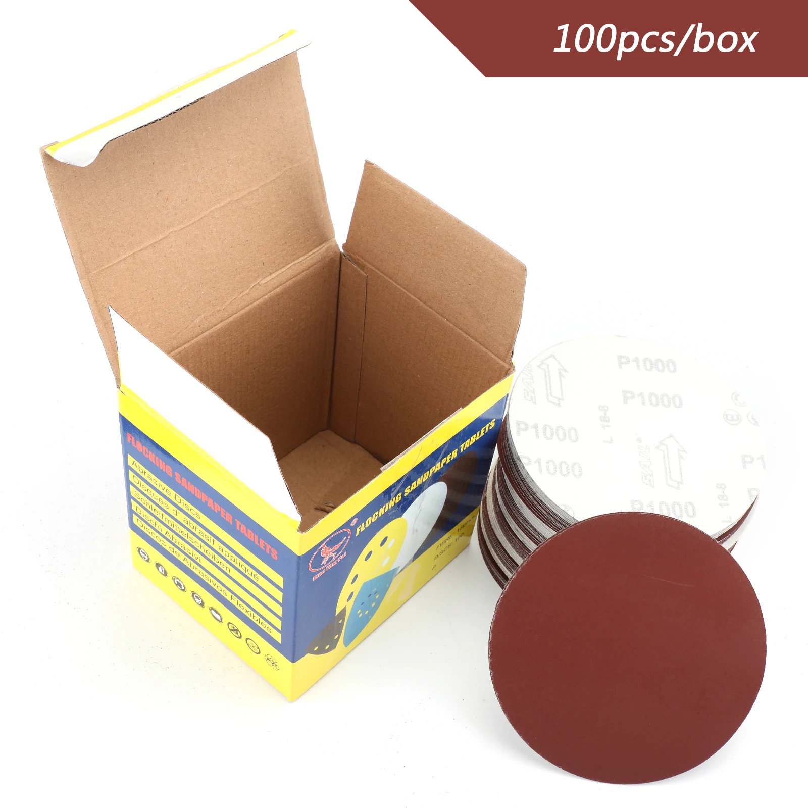 

100PCS 6 Inch DA Hook and Loop Disc Sandpaper Sanding Sand Sheet 40-2000 Grit