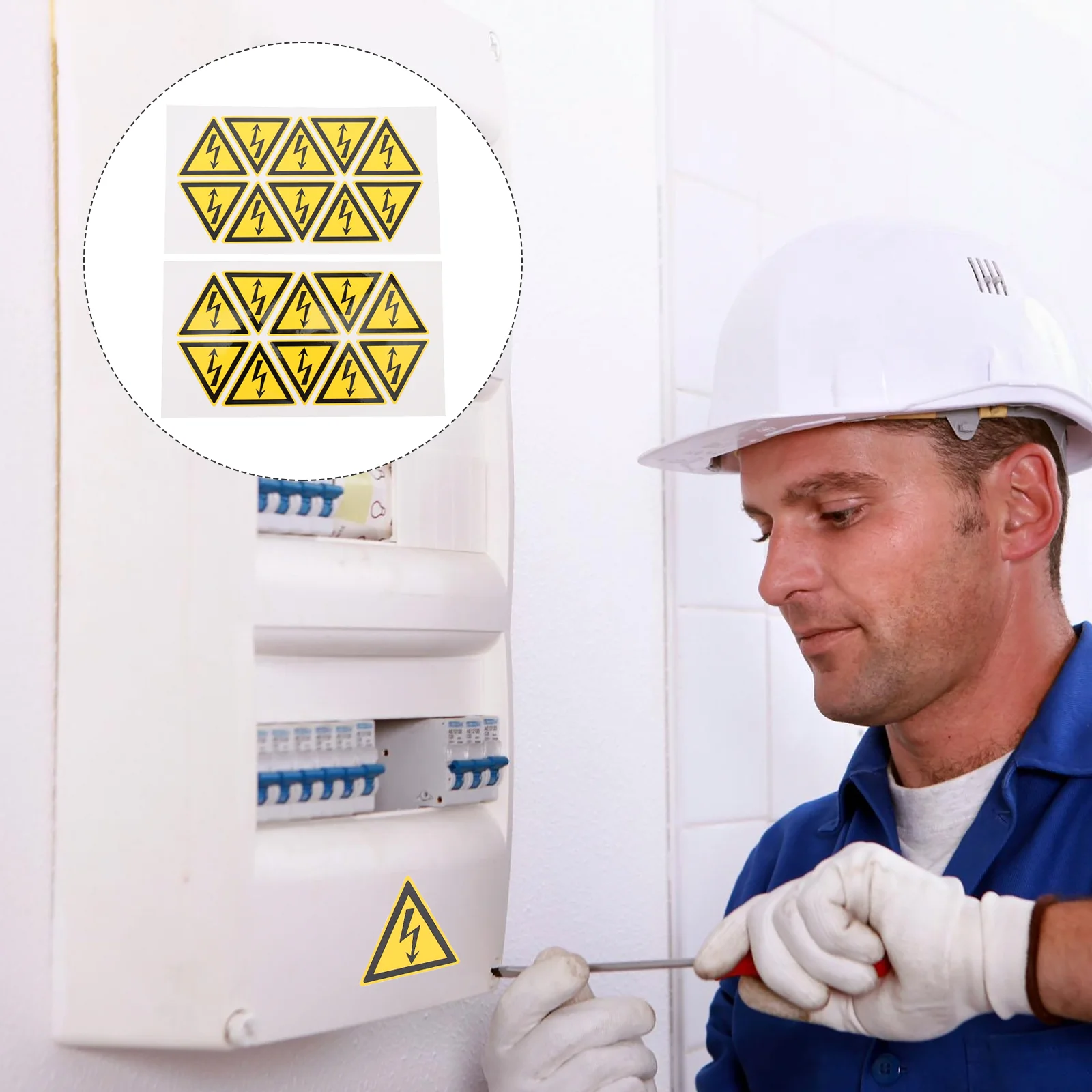 

20 Pcs Warning Sticker Machine Safety Caution Decal Factory Sticker Sign Supply